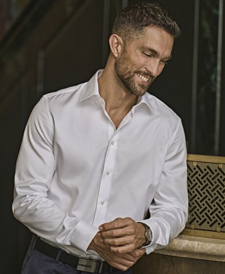 Tee Jays Luxury Slim Fit Long Sleeve Oxford Shirt Thumbnail