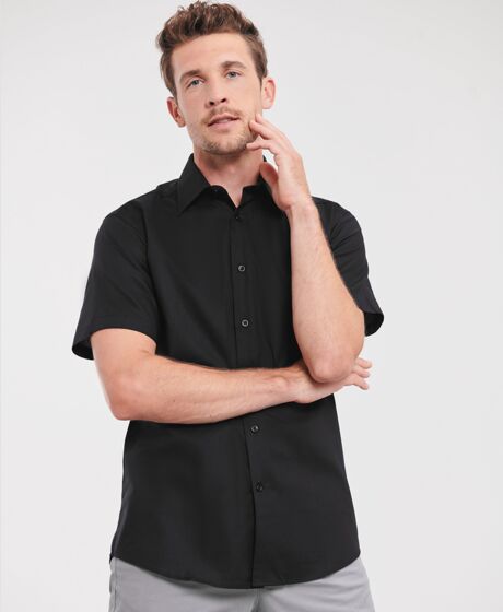 Russell Collection Short Sleeve Tailored Oxford Shirt Thumbnail