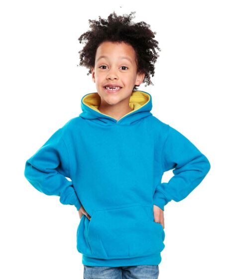 Premium kids contrast hoodie Thumbnail